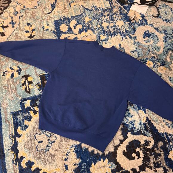 90s Vintage Blank Crewneck Royal Blue Sz L - Picture 5 of 5